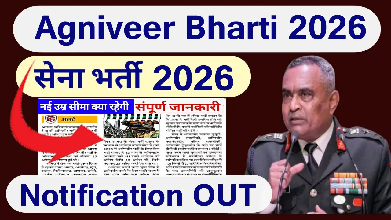 Agniveer Bharti 2026 Online Form, Last Date, Age Limit, Notification PDF - अग्निवीर आर्मी भर्ती 2026 ऑनलाइन फॉर्म कैसे भरें