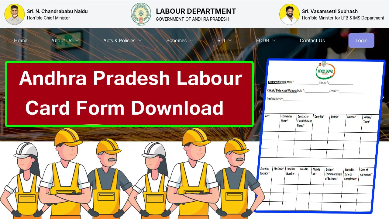 Andhra Pradesh Labour Card Application Form PDF 2025 - AP Labour Certificate Form Download