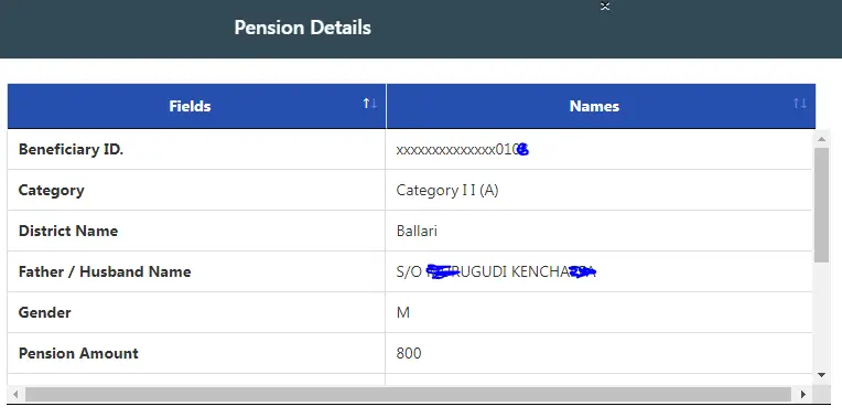 Karnataka Widow Pension List