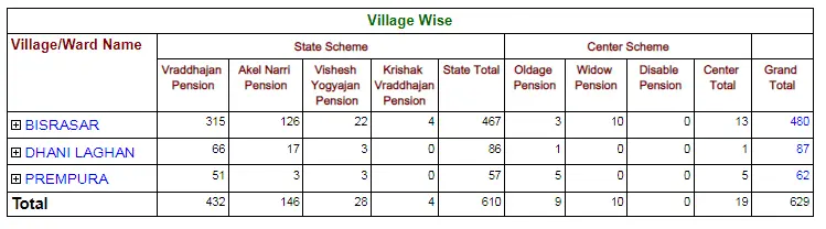 Pension List Rajasthan 2025