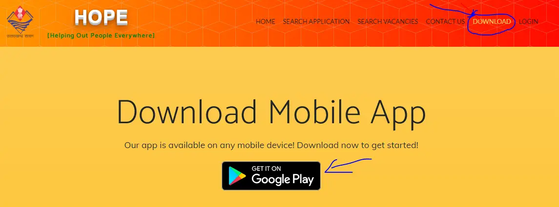 Uttarakhand Hope Portal App Download
