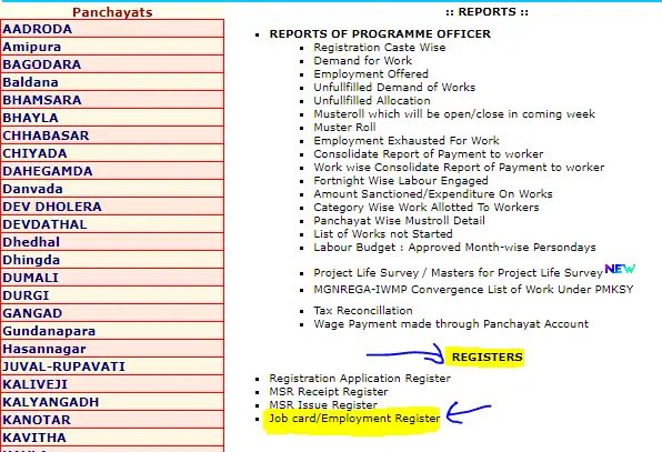 Gujarat Nrega Job Card List