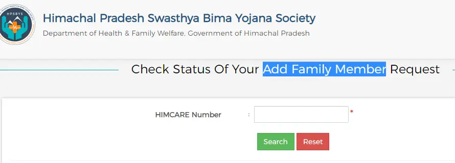 HIMCARE Card Add Family Member Status