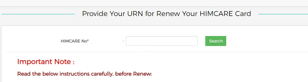 HIMCARE Card Renewal Online Apply