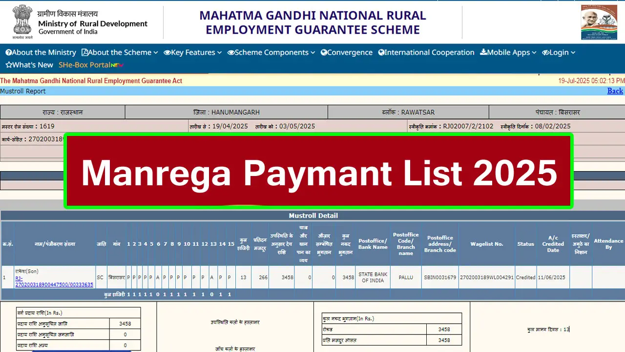 MGNREGA Payment List