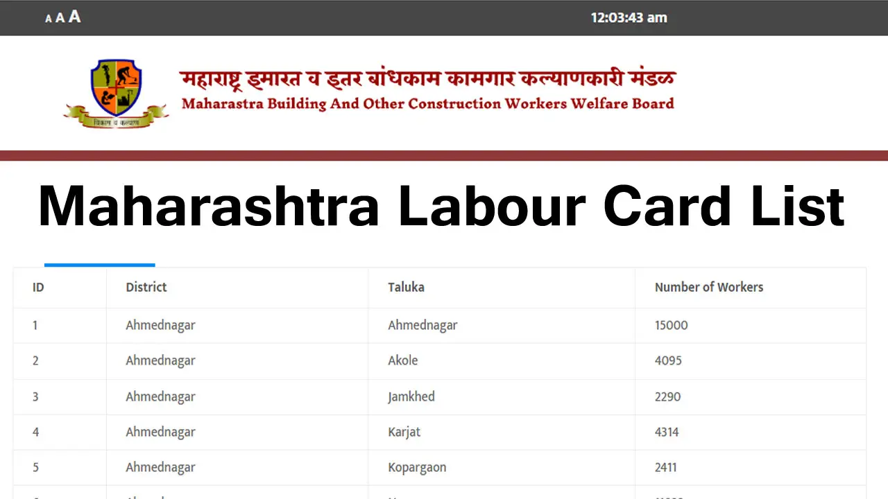 Maharashtra Labour Card List