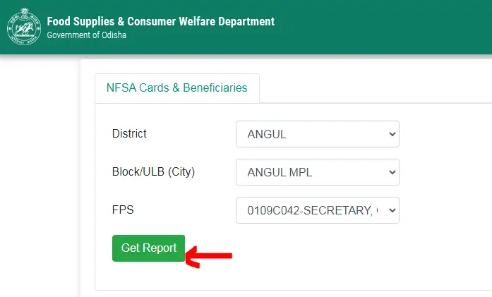 food odisha ration card list