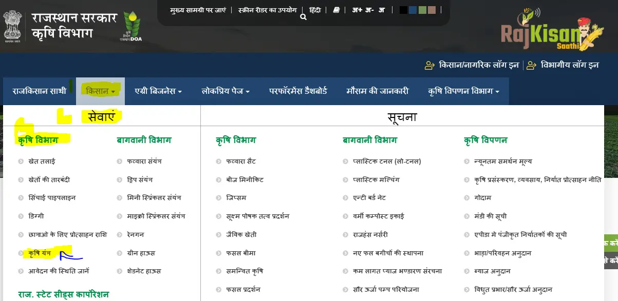 Rajasthan Krishi Yantra Yojana