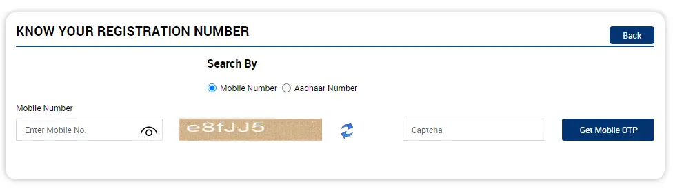 KNOW YOUR REGISTRATION NUMBER