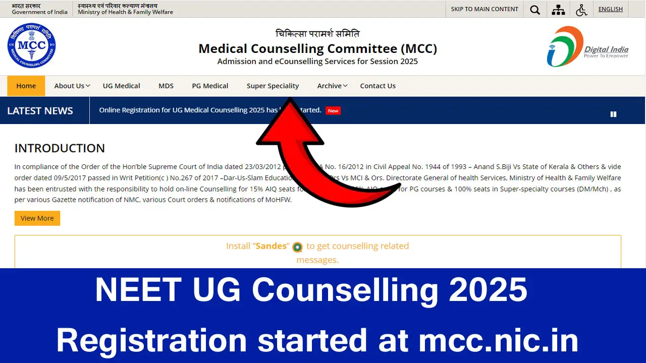 NEET UG Counselling 2025 Date - Round 3 Registration started at mcc.nic.in : Check Dates  Process