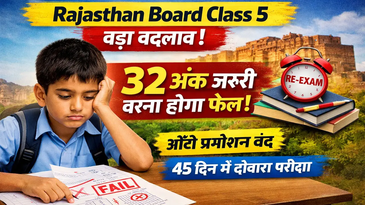 Rajasthan Board Class 5th Exam Pass Rule 2026